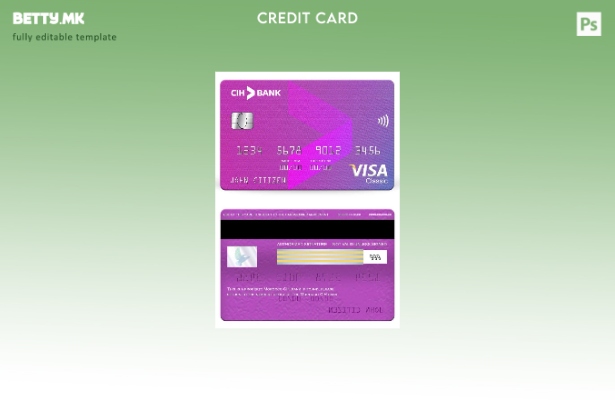 модерен стил Мароко CIH банка виза шаблон класична картичка